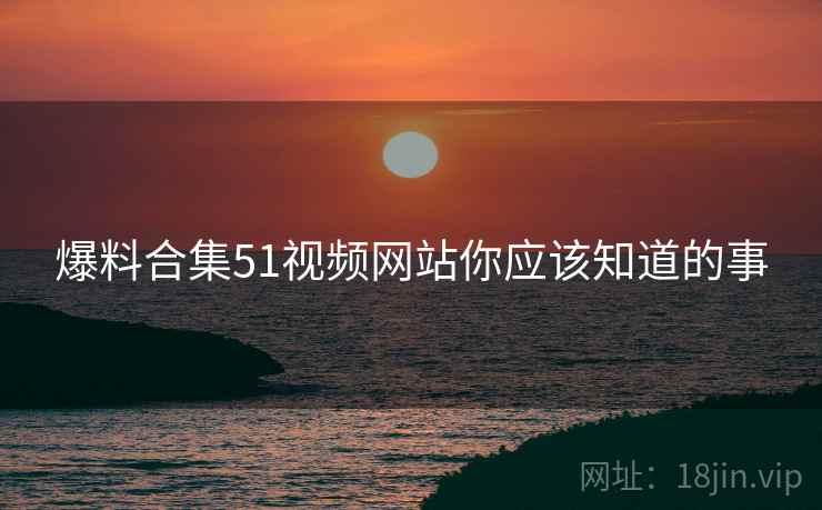 爆料合集51视频网站你应该知道的事
