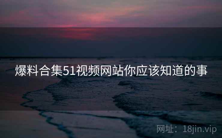 爆料合集51视频网站你应该知道的事